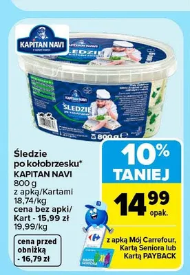 Śledzie po kołobrzesku Kapitan Navi promocja w Carrefour