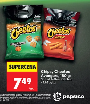 Chipsy Cheetos Avengers Salted Toffee promocja w Biedronka