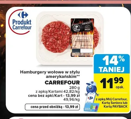 Hamburgery wołowe w stylu amerykańskim Carrefour promocja w Carrefour