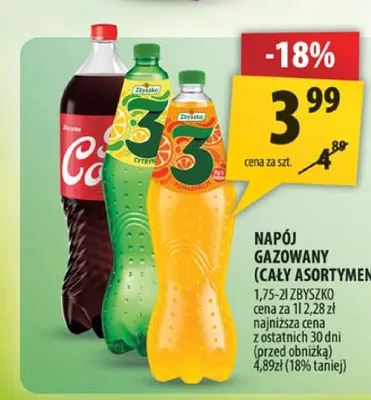 Napój Gazowany Zbyszko 3 Cytryna promocja w Arhelan