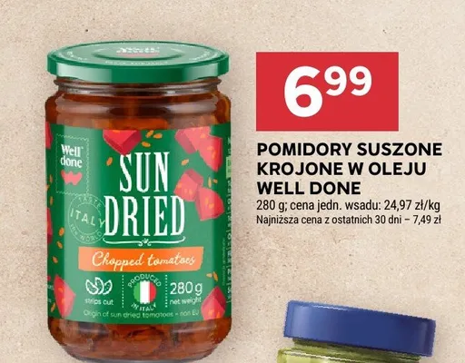 Pomidory suszone krojone w oleju Well Done promocja w Stokrotka