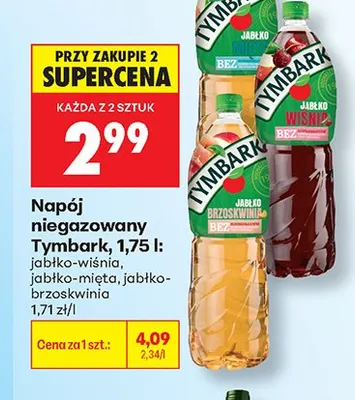 Napój niegazowany Tymbark jabłko-brzoskwinia promocja w Biedronka