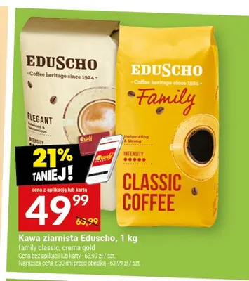Kawa ziarnista Eduscho family classic promocja w Twój Market