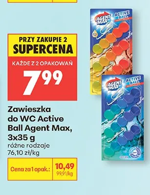 Zawieszka do WC Active Ball Agent Max 3x35g promocja w Biedronka
