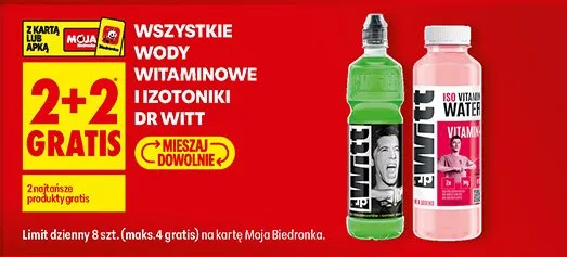 Woda witaminowa i izotoniki Dr Witt promocja w Biedronka