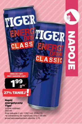 Napój energetyczny Tiger Classic promocja w Netto