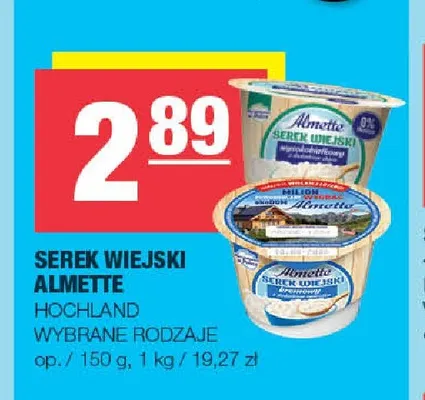 Serek wiejski Almette Hochland promocja w SPAR
