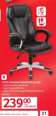 Fotel biurowy Komfort Black promocja w Selgros