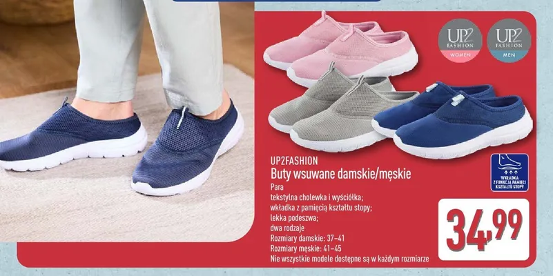 Buty wsuwane UP2FASHION promocja w Aldi