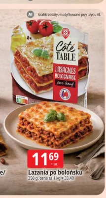 Lazania po bolońsku Côté Table promocja w Leclerc