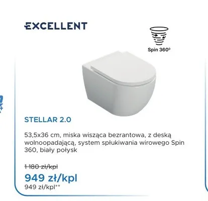 Miska WC wisząca Excellent Stellar 2,0 promocja w Blu Salony Łazienek