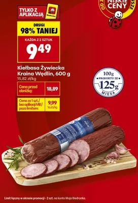 Kiełbasa Żywiecka Kraina Wędlin promocja w Biedronka