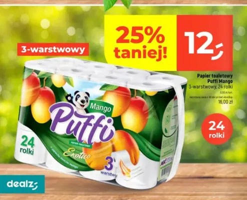 Papier toaletowy Puffi Mango 3-warstwowy promocja w Dealz