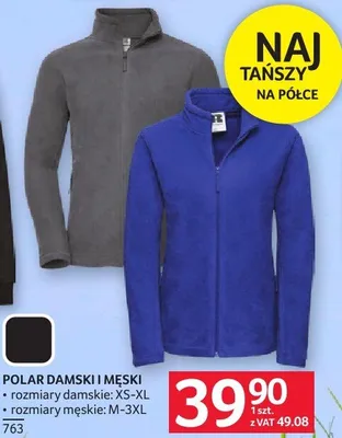 Polar damski i męski, rozmiary damskie S-XL, rozmiary męskie M-3XL promocja w Selgros