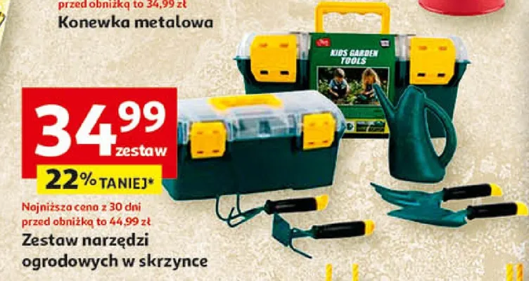 Zestaw narzędzi ogrodowych w skrzynce promocja w Auchan