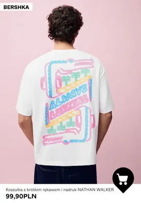 Koszulka z krótkim rękawem i nadruk Nathan Walker Bershka promocja w Bershka