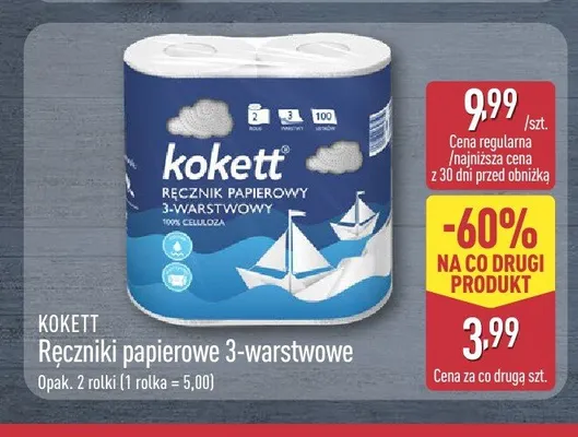 Ręczniki papierowe 3-warstwowe Kokett promocja w Aldi