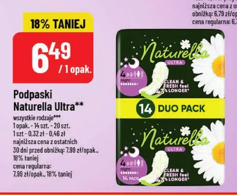 Podpaski Naturella Ultra promocja w POLOmarket