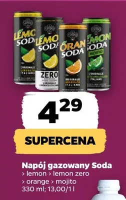 Napój gazowany Soda lemon promocja w Netto