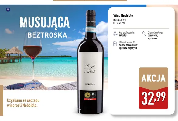Wino Nebbiolo Heredis promocja w Aldi