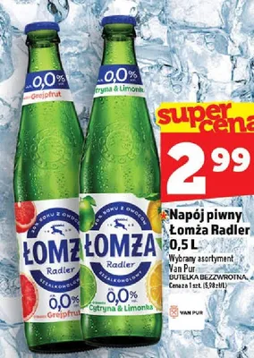 Napój piwny Łomża Radler Van Pur promocja w TOPAZ