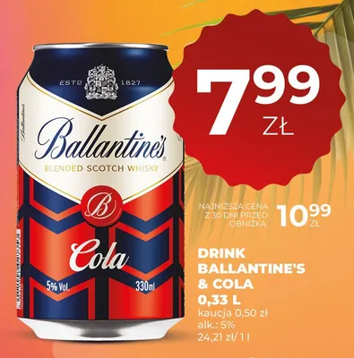 Drink Ballantine's & Cola promocja w Duży Ben