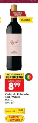 Wino półsłodkie czerwone Vinha do Palacete Red promocja w Biedronka