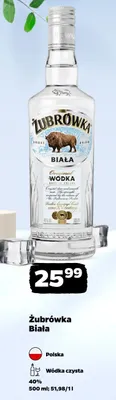 Wódka czysta Żubrówka Biała 40% promocja w Netto