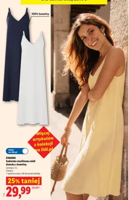 Sukienka muślinowa midi damska ESMARA promocja w Lidl