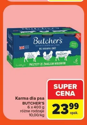 Karma dla psa Butcher's Classic Pasztety ze żwaczem wołowym 6-pak promocja w Carrefour
