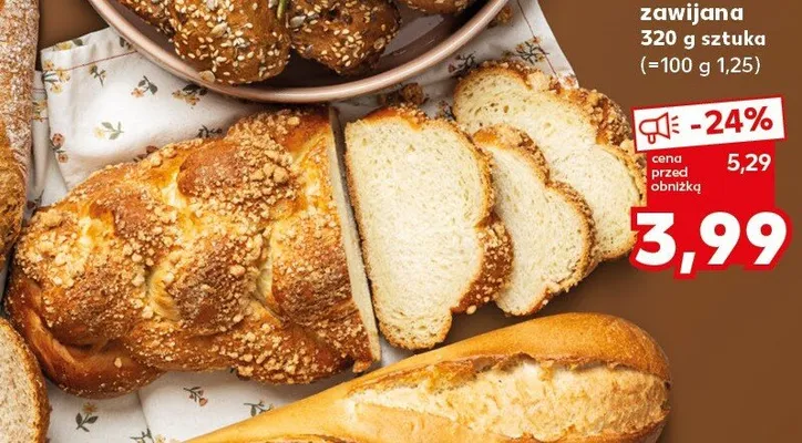 Chałka z kruszonką ręcznie zawijana promocja w Kaufland