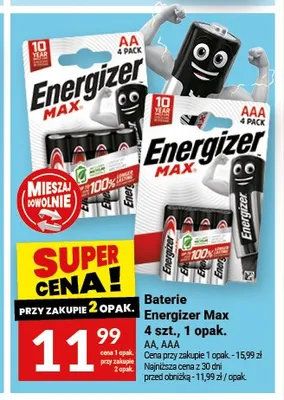 Baterie Energizer Max AAA 4-pak promocja w Twój Market