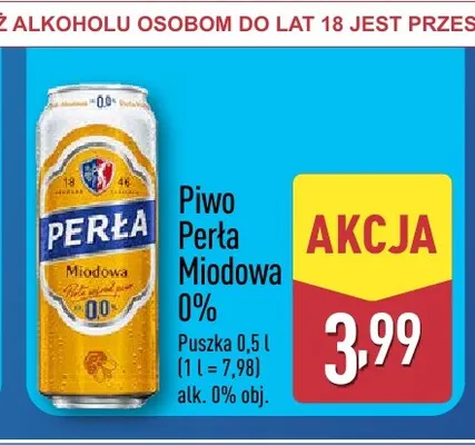 Piwo bezalkoholowe Perła Miodowa promocja w Aldi