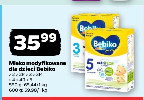 Mleko modyfikowane dla dzieci Bebiko 2 promocja w Netto