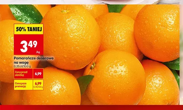 Pomarańcze deserowe na wagę promocja w Biedronka