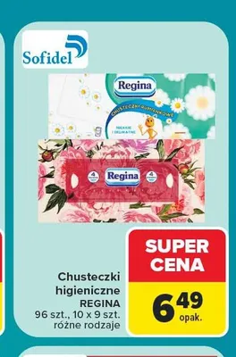 Chusteczki higieniczne Regina promocja w Carrefour