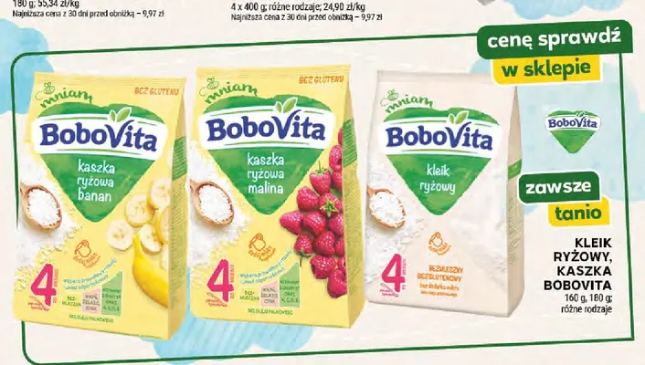 Kaszka ryżowa BoboVita banan promocja w Stokrotka