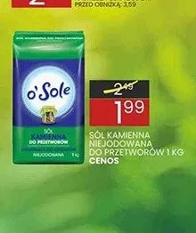 Sól kamienna niejodowana do przetworów Cenos promocja w Wafelek