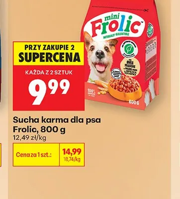 Sucha karma dla psa Frolic 800g promocja w Biedronka