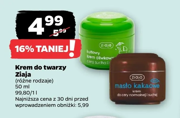 Krem do twarzy Ziaja promocja w Netto