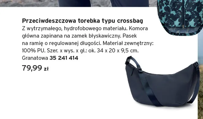 Przeciwdeszczowa torebka typu crossbag promocja w Tchibo