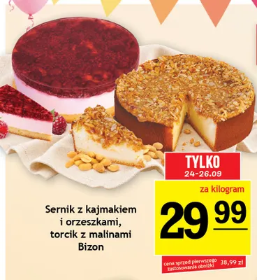 Sernik z kajmakiem i orzeszkami Bizon promocja w Gram Market