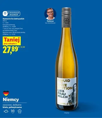 Wino białe półwytrawne Hammel & Cie Liebfraumilch promocja w Lidl