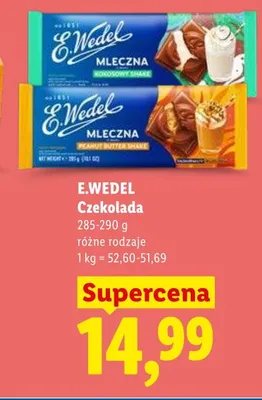 Czekolada E.Wedel Mleczna Kokosowy Shake promocja w Lidl
