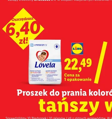 Proszek do prania kolorów Lovela Baby promocja w Lidl