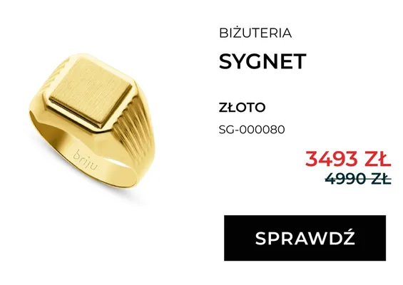 Sygnet złoty Briju SG-000080 promocja w Briju
