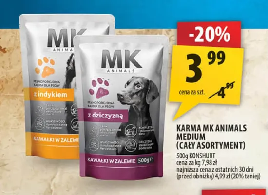 Karma MK Animals Medium z indykiem promocja w Arhelan