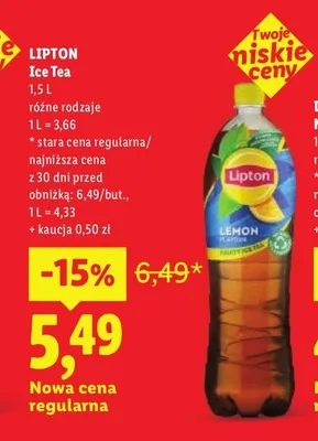 Herbata mrożona Lipton Ice Tea promocja w Lidl