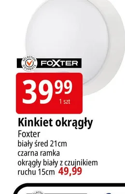 Kinkiet okrągły Foxter biały z czujnikiem ruchu 15 cm promocja w Leclerc