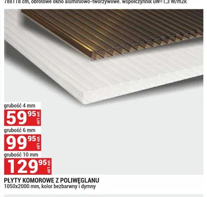 Płyty komorowe z poliwęglanu 6 mm promocja w Merkury Market